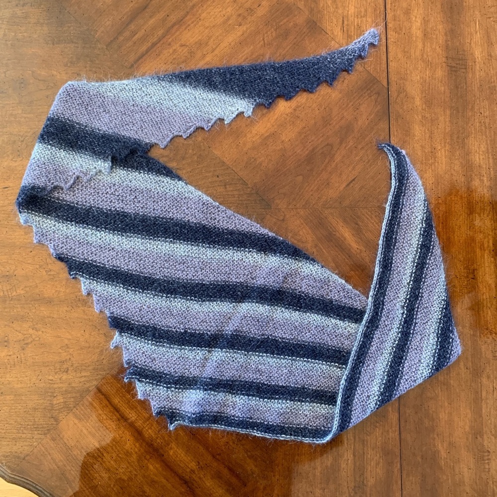 Knit triangle scarf